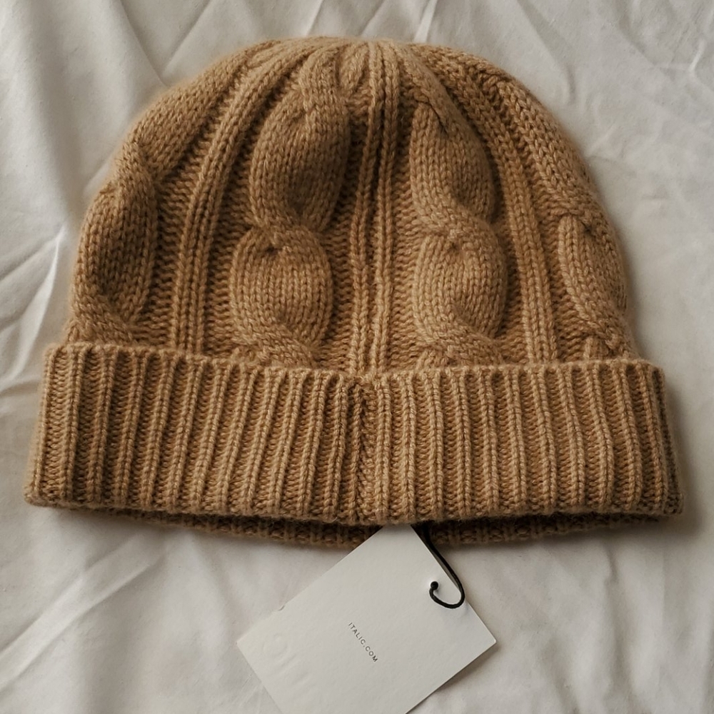 Tan Cashmere Beanie